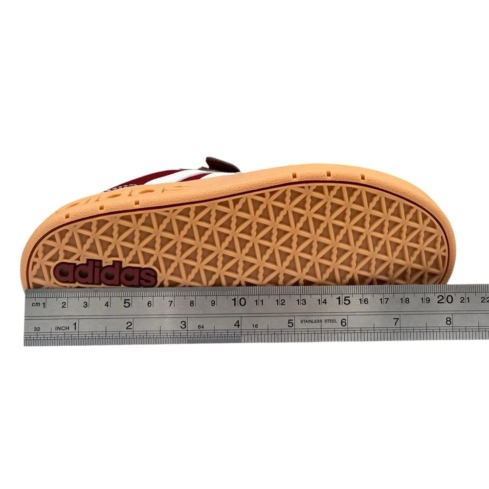 Adidas Little Boys Breakbase C Slip-on Shoes Size 13 Collegiate Burgundy White